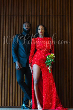 Black Political Suite & Red Velvet Couple Dress