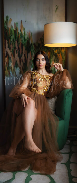 The "Melek" Dark brown Bridal Robe